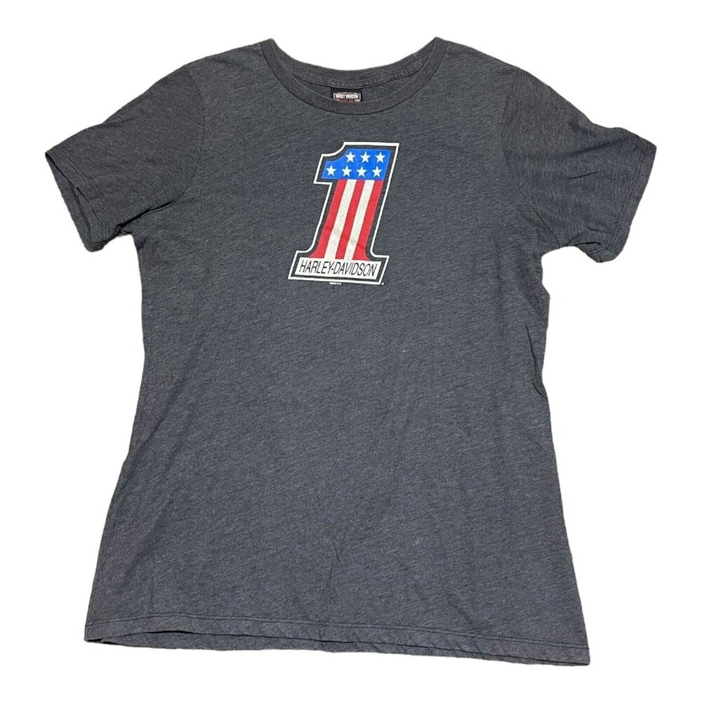 Harley Davidson Gray Shirt Womens 1X Black Short Sleeve Riders Birmingham AL